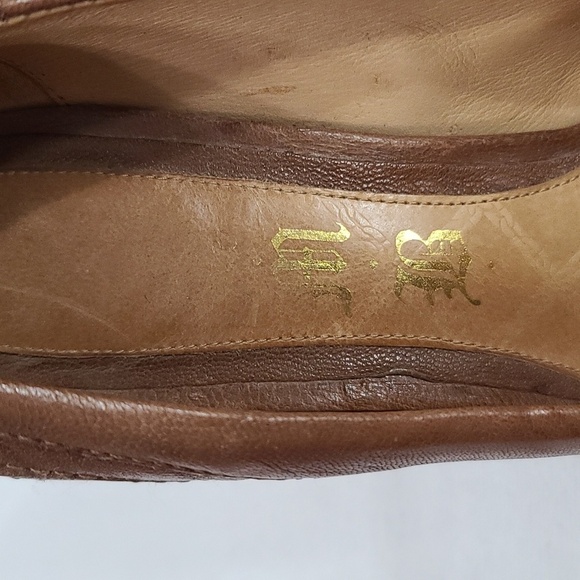 LAMB Vero Cuoio Womens Brown Leather Stilettos Peep Toe Size 6.5 GUC - Picture 2 of 12